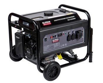 Генератор Elitech GES 6500RW 4-такт, мак5.5\ном 5.0кВт, 230В-22А\12В-8.3А,2розетки230В-16А,т\бак-25л